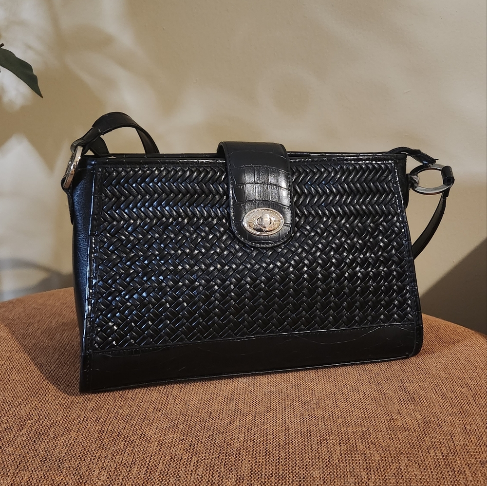 Vintage Leather Woven Medium Tote